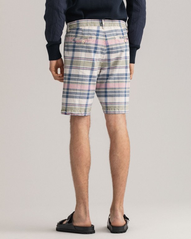 Gant Indian Madras Men's Shorts Pink | qvNpFXIzsWL