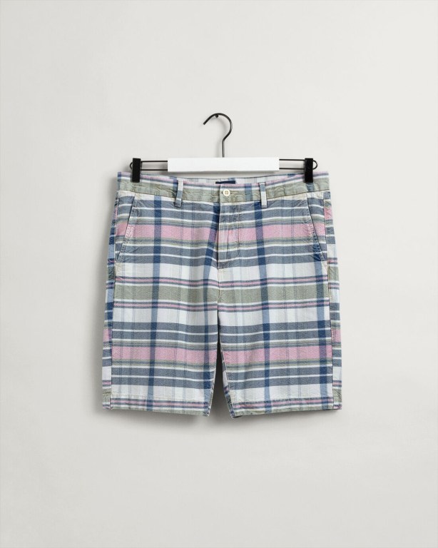 Gant Indian Madras Men's Shorts Pink | qvNpFXIzsWL