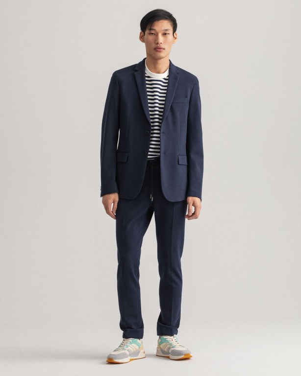 Gant Jersey Suit Men's Blazers Blue | wRiYrFoVYGy