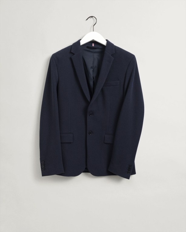 Gant Jersey Suit Men's Blazers Blue | wRiYrFoVYGy