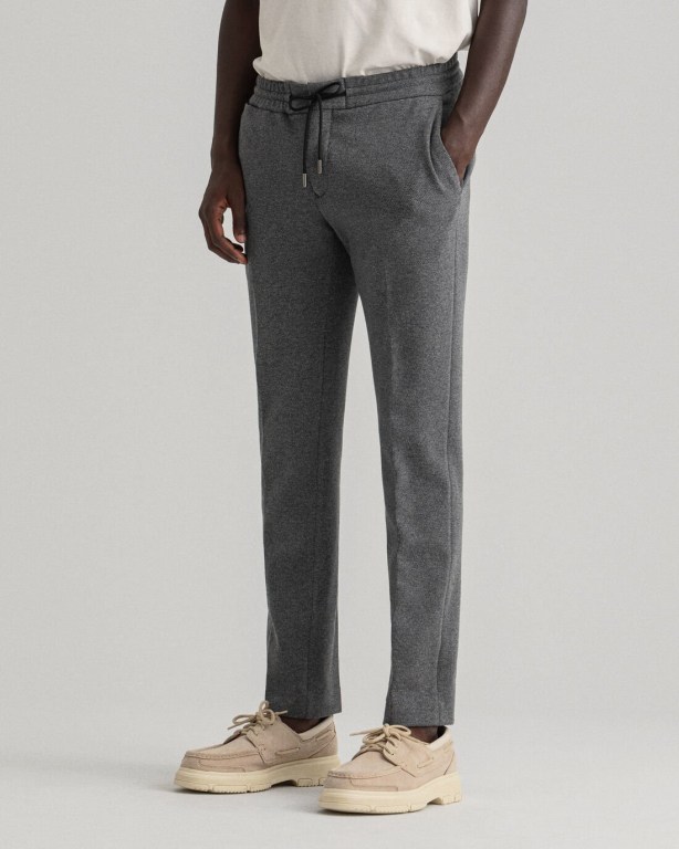 Gant Jersey Suit Men's Pants Dark Grey | DLVRqHPEatu