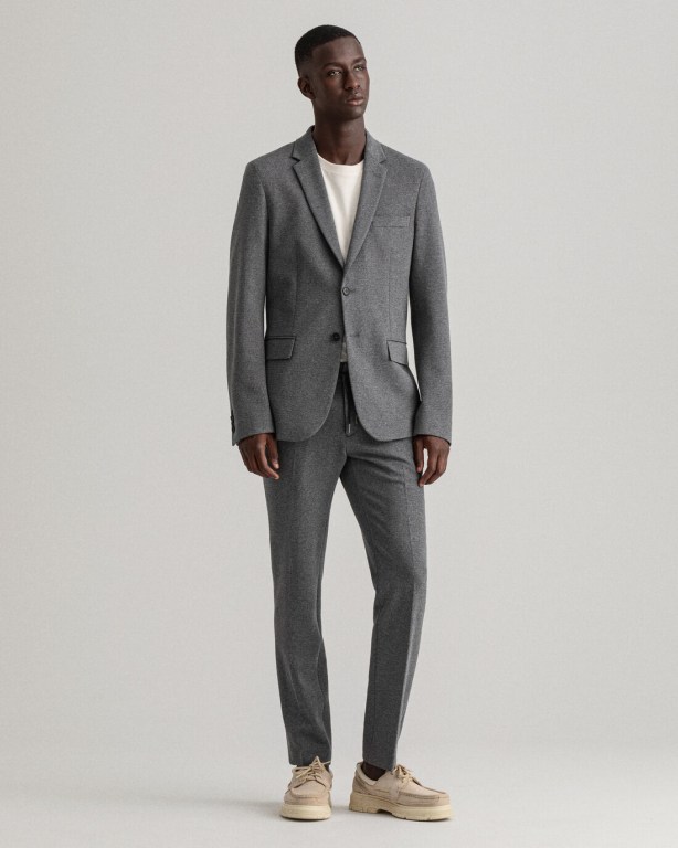 Gant Jersey Suit Men's Pants Dark Grey | DLVRqHPEatu