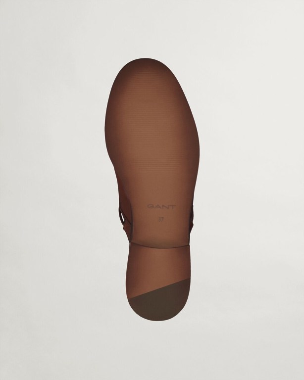 Gant Kennedi Leather Mules Women's Casual Shoes Brown | R4P1djupZRK