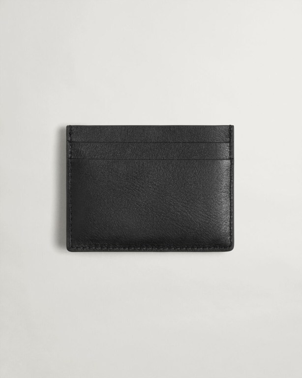 Gant Leather Cardholder Men's Bags Black | 4vh1HOp00nd