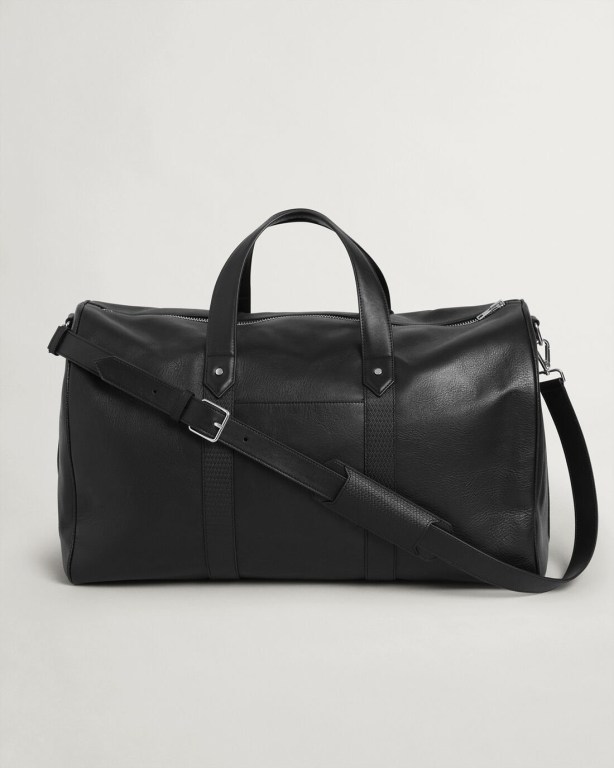 Gant Leather Weekend Men's Bags Black | 9MwPENnWbrc