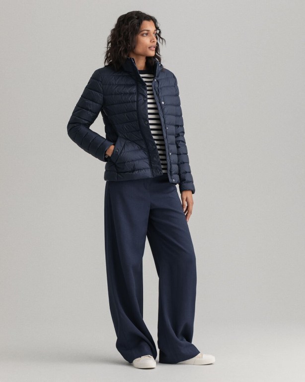 Gant Light Down Women's Jackets Blue | WSPXXi0sHQe