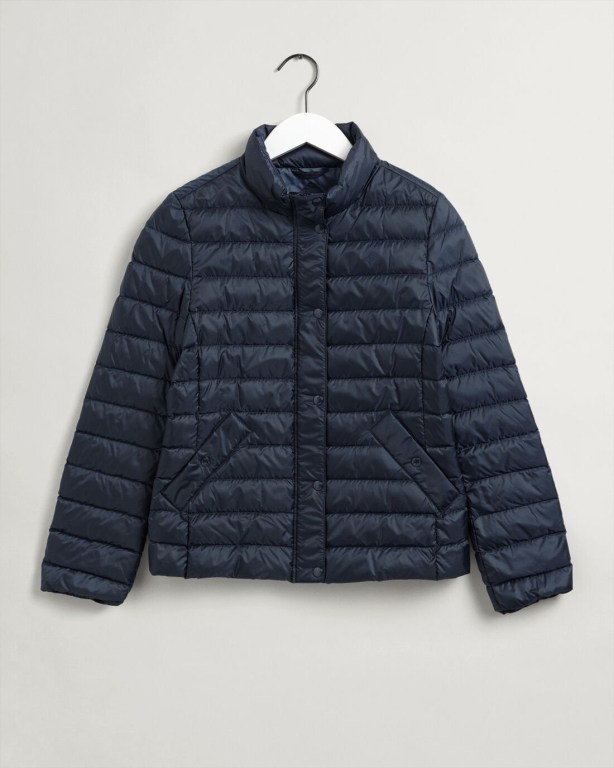 Gant Light Down Women's Jackets Blue | WSPXXi0sHQe