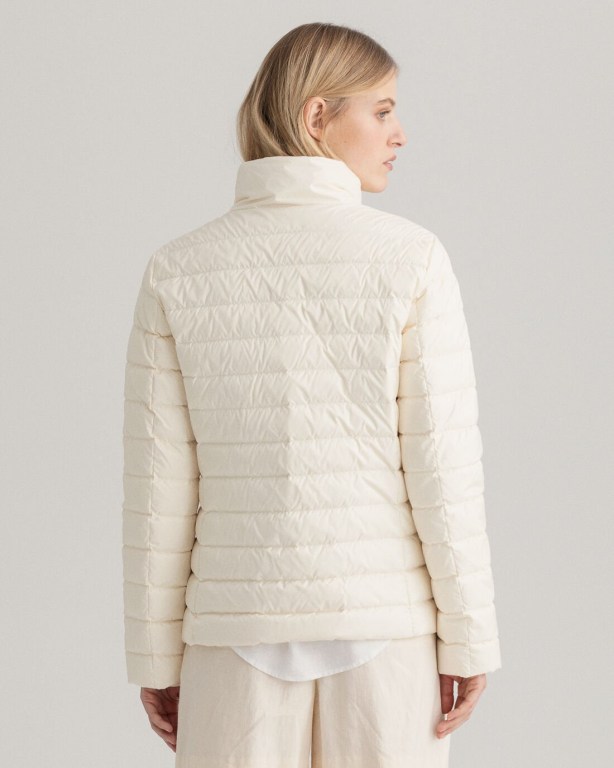 Gant Light Down Women's Jackets Cream | Y3gEsoyboBh