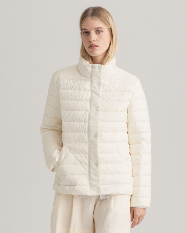 Gant Light Down Women's Jackets Cream | Y3gEsoyboBh