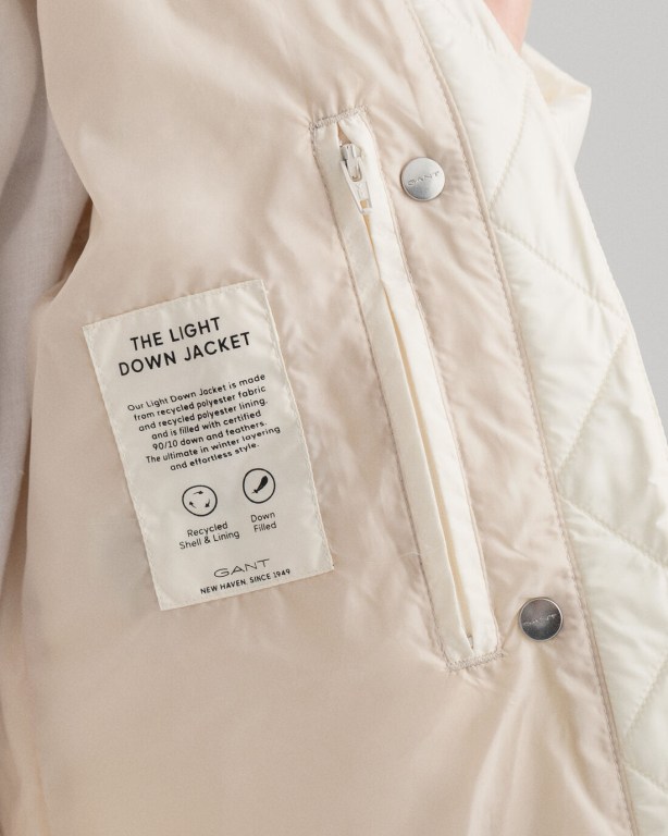 Gant Light Down Women's Jackets Cream | Y3gEsoyboBh