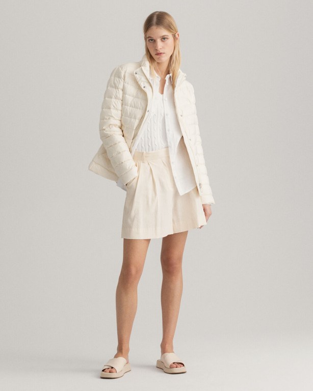 Gant Light Down Women's Jackets Cream | Y3gEsoyboBh