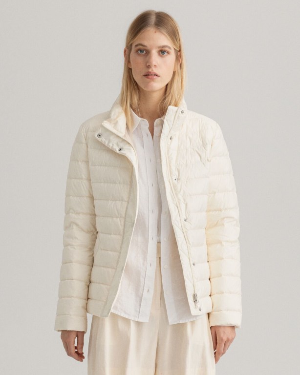 Gant Light Down Women\'s Jackets Cream | Y3gEsoyboBh