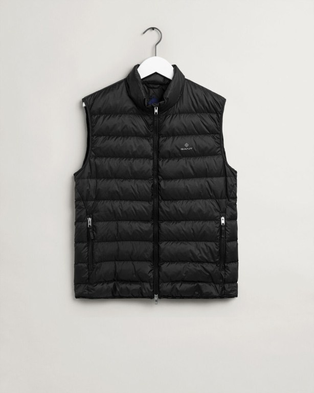 Gant Light Men's Down Gilet Black | szPY4DCsSiS