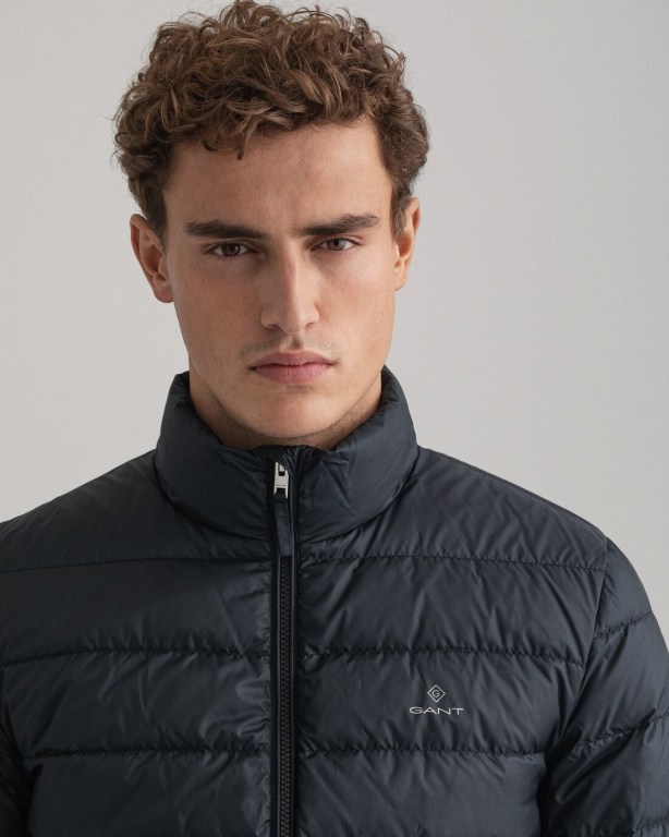 Gant Light Men's Down Jackets Black | XpoKlhLC4Rf