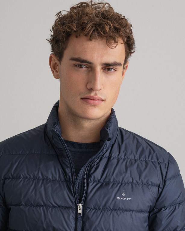 Gant Light Men's Down Jackets Blue | 9YXOM5CGtWJ