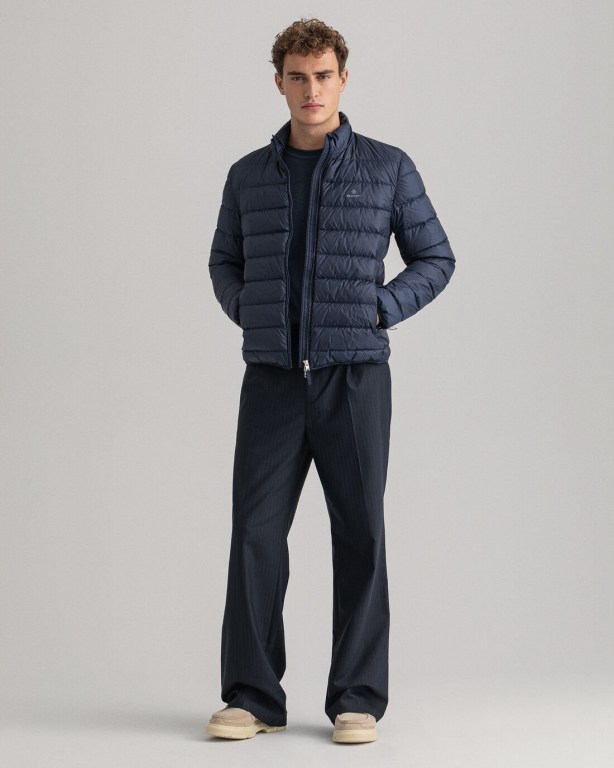 Gant Light Men's Down Jackets Blue | 9YXOM5CGtWJ