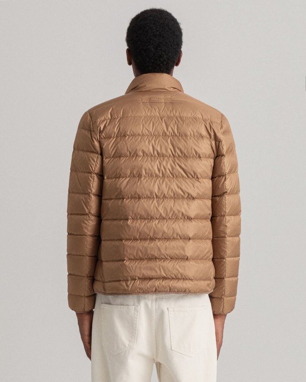 Gant Light Men's Down Jackets Brown | HsOoHJEJqMK