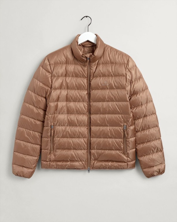 Gant Light Men's Down Jackets Brown | HsOoHJEJqMK