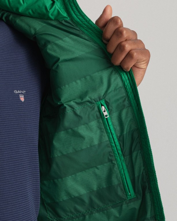 Gant Light Men's Down Jackets Green | qLlEAQFET1L