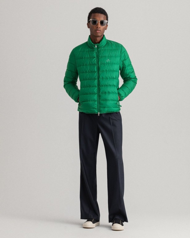 Gant Light Men's Down Jackets Green | qLlEAQFET1L