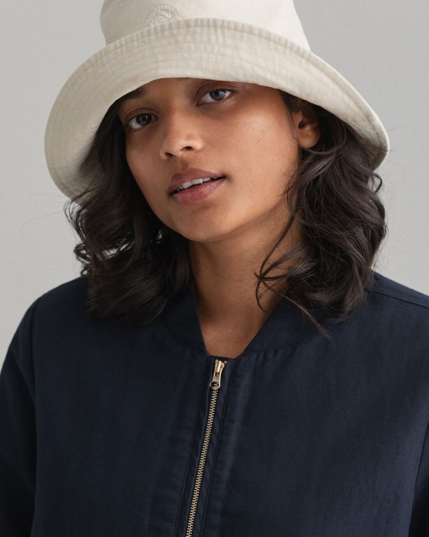 Gant Linen Blend Blouson Women's Jackets Blue | 2hiXDyPbDbs