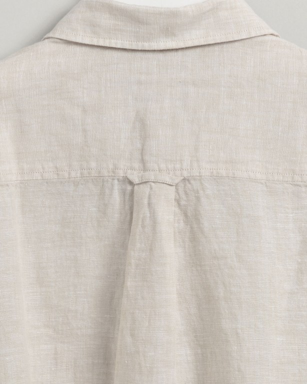 Gant Linen Chambray Women's Shirts Beige | FFSyjB2t4Fq