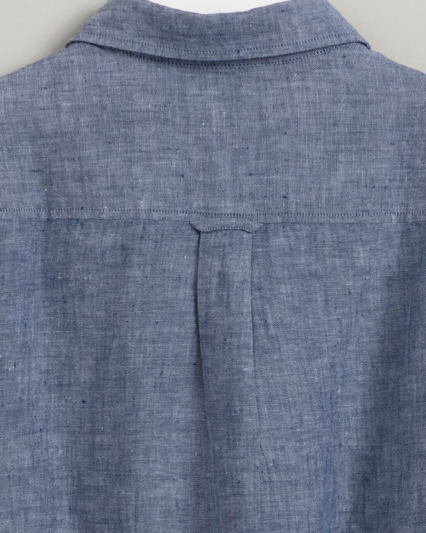 Gant Linen Chambray Women's Shirts Blue | oCaebucdxS6