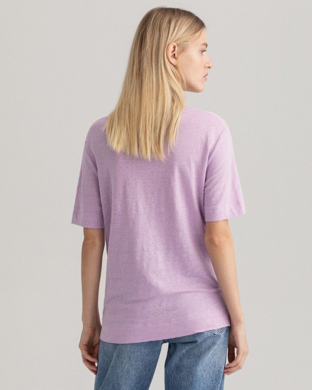 Gant Linen Women's T-shirts Purple | bxzc1TSf8mZ