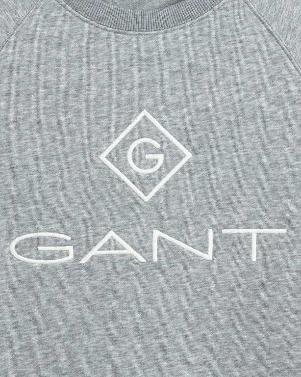 Gant Logo Crew Neck Men's Sweatshirts Grey | Ed5RY4dbaNb