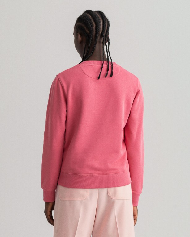 Gant Logo Crew Neck Women's Sweatshirts Rose | fJcsVvlhefT