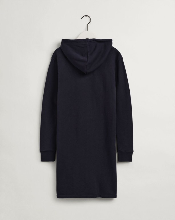 Gant Logo Hoodie Women's Dresses Blue | RxPp8907Akw