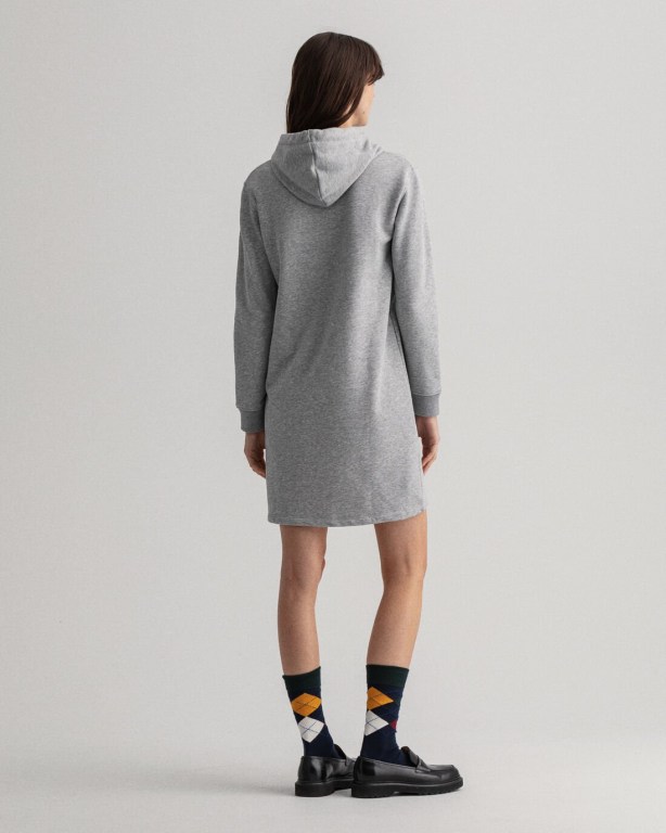 Gant Logo Hoodie Women's Dresses Grey | BBkmhfafZj9