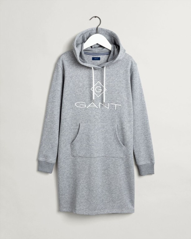 Gant Logo Hoodie Women's Dresses Grey | BBkmhfafZj9