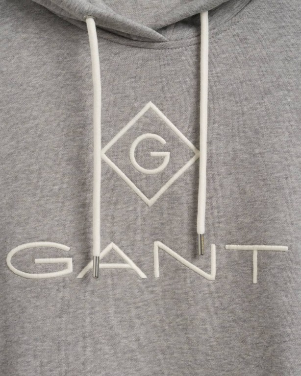 Gant Logo Hoodie Women's Dresses Grey | BBkmhfafZj9