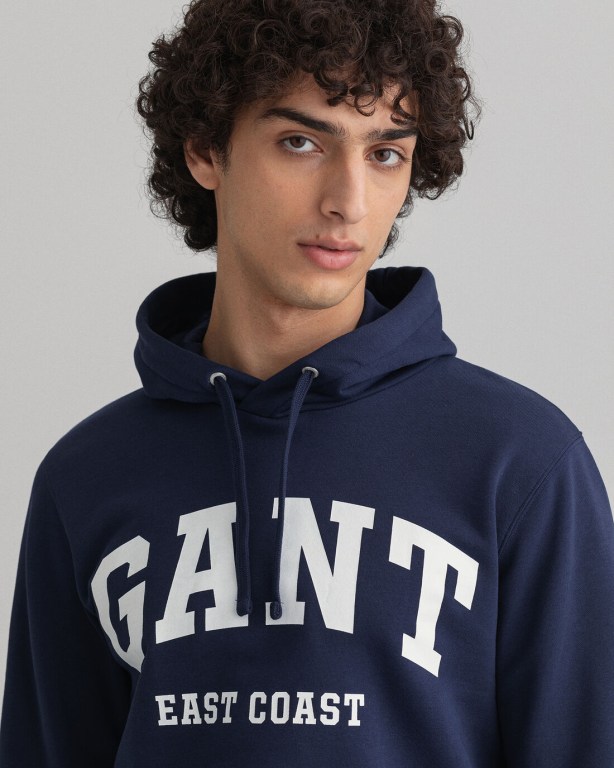 Gant Logo Men's Hoodies Blue | BMAtldYCF0u