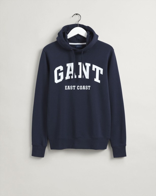 Gant Logo Men's Hoodies Blue | BMAtldYCF0u