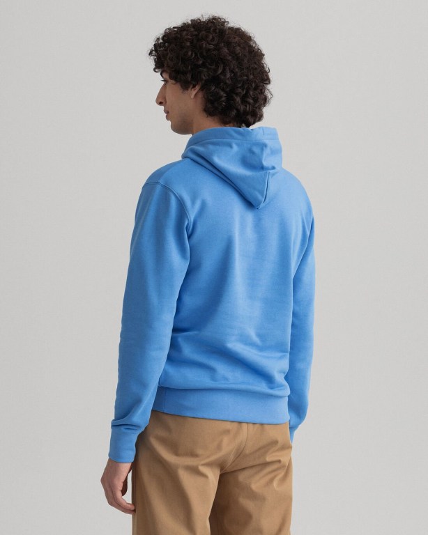 Gant Logo Men's Hoodies Blue | dqJJhZFBnhI