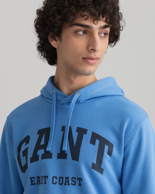 Gant Logo Men's Hoodies Blue | dqJJhZFBnhI