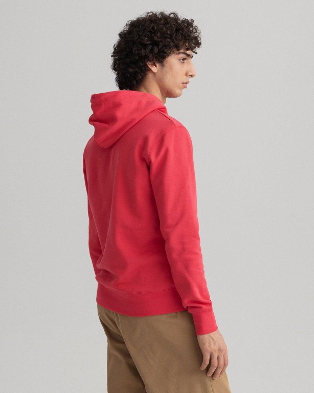 Gant Logo Men's Hoodies Pink | 5eUJHRSh2tu