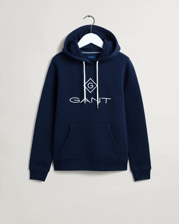 Gant Logo Sweat Women's Hoodies Blue | a52Fq4mbzVb