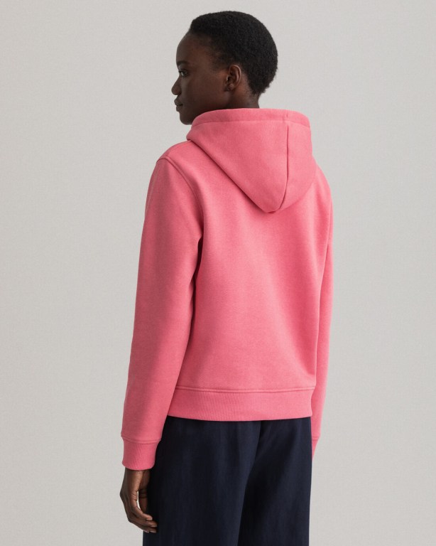 Gant Logo Sweat Women's Hoodies Rose | RtJtqbMoRJV