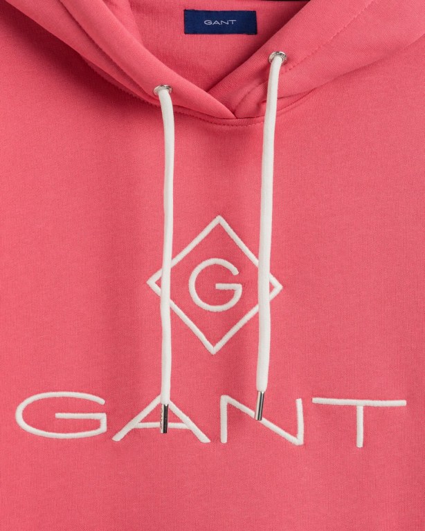 Gant Logo Sweat Women's Hoodies Rose | RtJtqbMoRJV