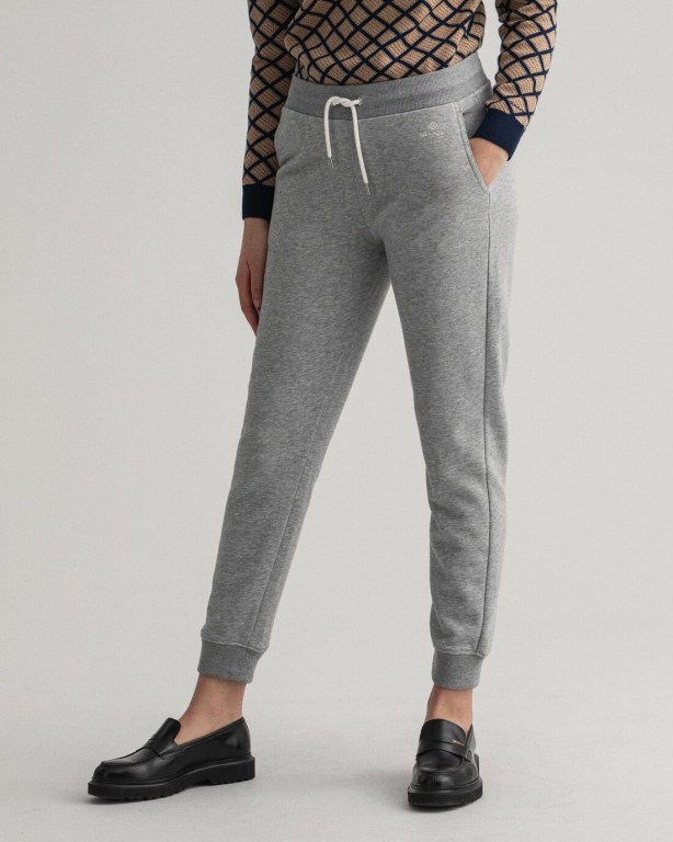 Gant Logo Women's Sweatpants Grey | yfuqkRamMTn