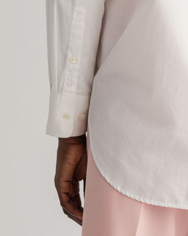 Gant Luxury Poplin Flounce Women's Shirts White | ef9tig4vrqO