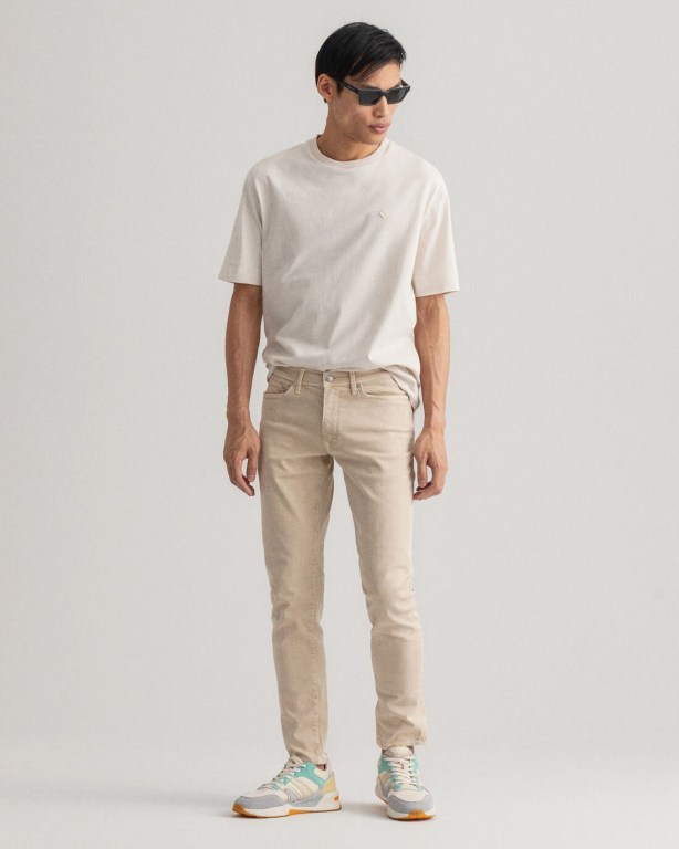 Gant Maxen Extra Slim Fit Active-Recover Color Men's Extra Slim Fit Jeans Light Yellow | BelKligBeSg