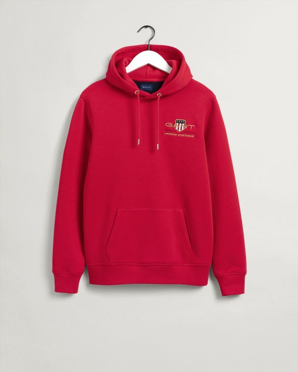 Gant Medium Archive Shield Men's Hoodies Light Red | zCYsUO9Ai5u