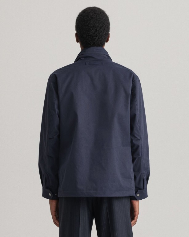 Gant Mid-Length Jacket Men's Raincoats Blue | cRsL4ifAMOq