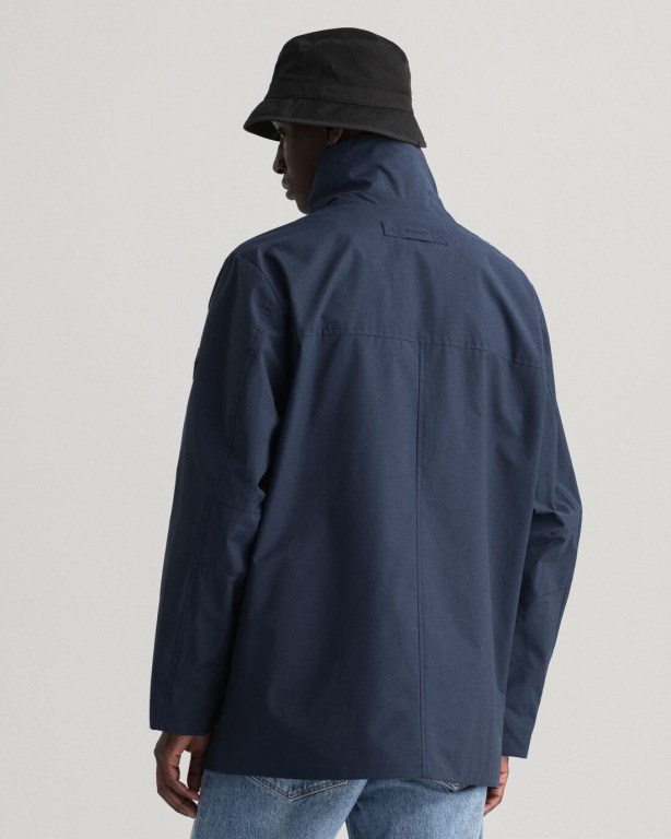 Gant Mist Jacket Men's Raincoats Dark Blue | 8WE48qgHY01