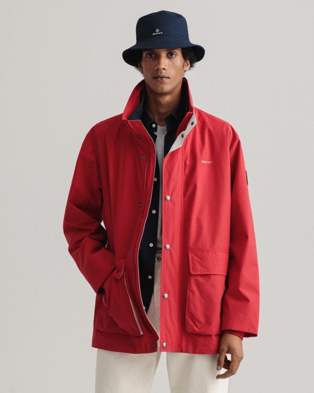 Gant Mist Jacket Men\'s Raincoats Red | Ce2bXVuBQgv