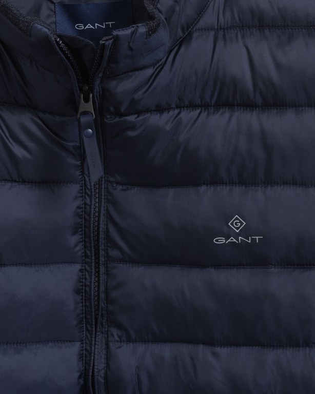 Gant Mixed Media Light Padded Men's Down Gilet Blue | AMvXM4SGWgw